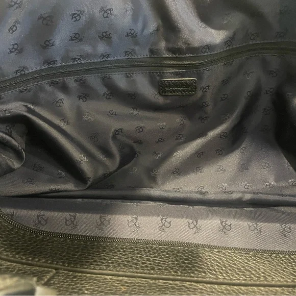 Brooks Brothers Black Leather Duffel Bag